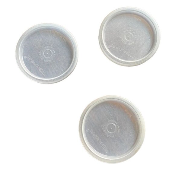Set 3 Vintage Tupperware Clear Replacement Lids Model 295-14 u - Picture 1 of 3